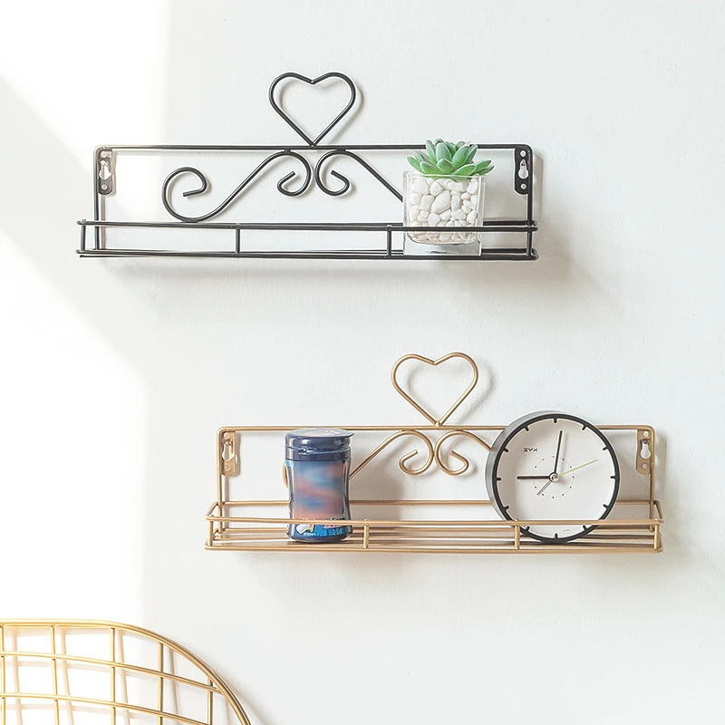 

Iron Organizer Shelf Bathroom Accessories Storage Rack Housekeeper Hooks On The Wall Key Holder Storage Shelf Kitchen Shelves