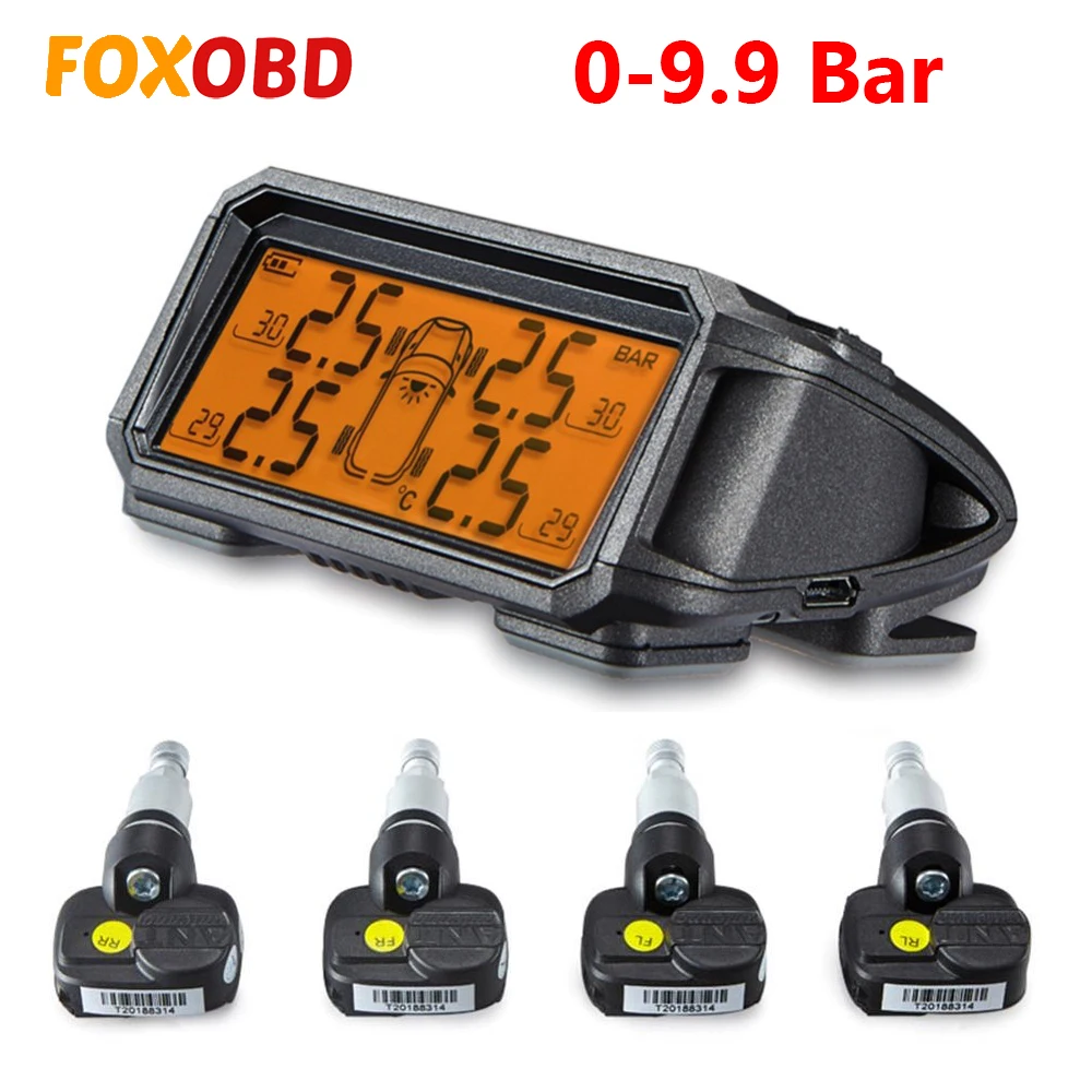 Tire Pressure Monitoring System TPMS 4 Wheels Internal External Sensor Solar TPMS Car Security Smart Tyre Control Wireless Tire Pressure Monitoring System TPMS 4 Wheels Internal External Sensor Solar TPMS Car Security Smart Tyre Control Wireless