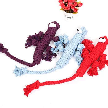 

Dog Pet Toy Puppies Chew Tooth Cleaning Cotton lizard shape Rope Knot Bite Resistant Ball Teeth Molars Pet Toys For Dogs Cats