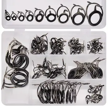 

85pcs/set Hot Fishing Rod Guides Ceramics High Carbon Steel Ring Surf Casting Fishing Rod Guide Rings Fishing Rod Accessories