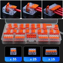 2 conjunto 150 pces para wago 221 conectores elétricos cabo terminal da braçadeira do bloco de fio