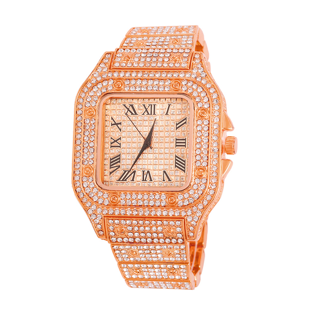 Hip Hop Men Iced Out Watches Luxury Date Quartz Wrist Watches With Micropave CZ Watch For Women Men Jewelry A++