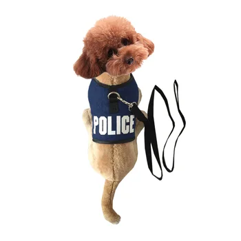

Police Style Dog Harness Leash Set Breathable Chest Strap Vest For Dogs Cat Pet Supplies S M L