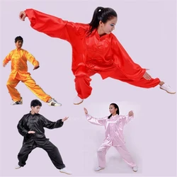 Uniforme de Kung Fu chinois, vêtements traditionnels pour femmes et hommes, unisexe, Costume de danse Tai Chi, clone Wushu Hanfu, en Satin, aile Chun 