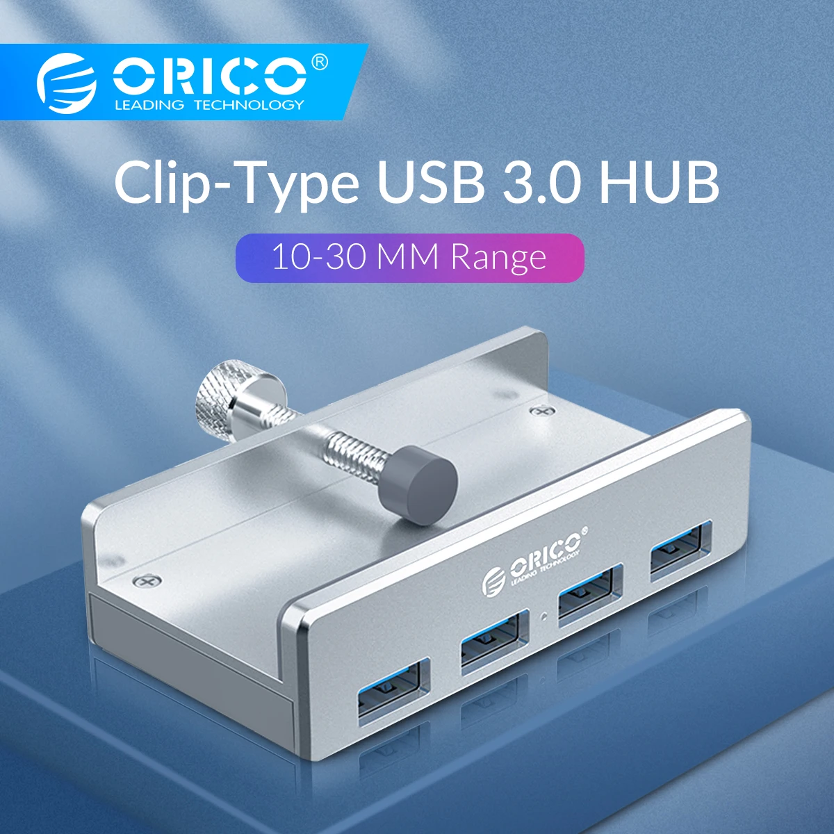Продажа ORICO Clip type USB3.0 концентратор Алюминиевый внешний мульти 4 порта USB разветвитель адаптер для настольных ноутбуков Компьютерные аксессуары (MH4PU)