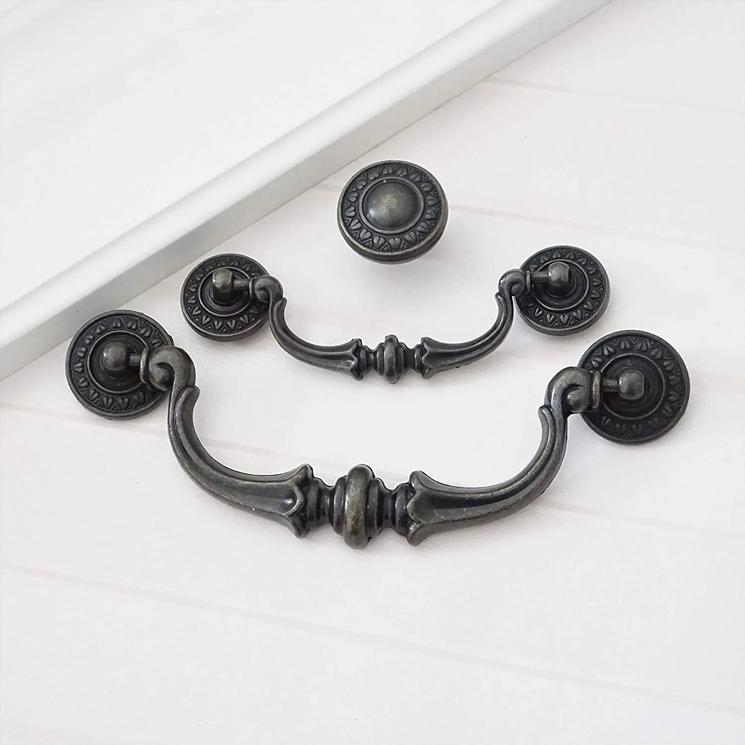 3.5" 5.5" Zinc Alloy Rustic Furniture Hardware Cabinet Handles Vintage Drawer Dresser Handle Wine Cupboard Pull Black Door Knob |