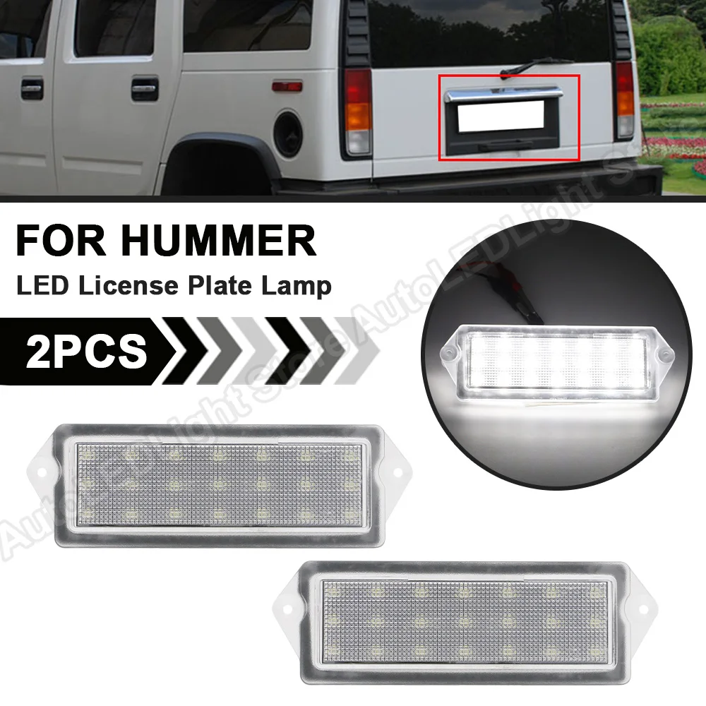 

2PCS For Hummer H2 2003 2004 2005 2006 2007 Cadiliac Deville Seville LED license plate lamp LED number plate light White