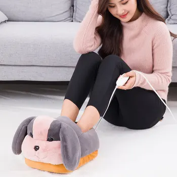 

220v Electric Warm Foot Mat Kawaii Cartoon Animal Shaped Winter Thicken Heating Feet Slippers Home Office Supplies
