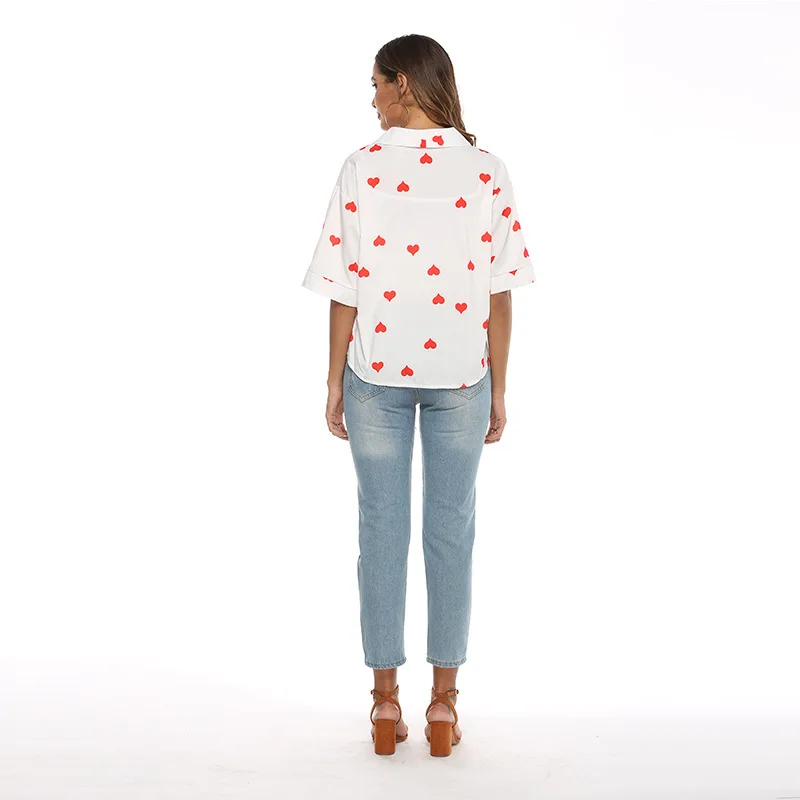 

Cross-border for valentine's day in the spring of 2020 the new coat loose sleeves shirt series of love