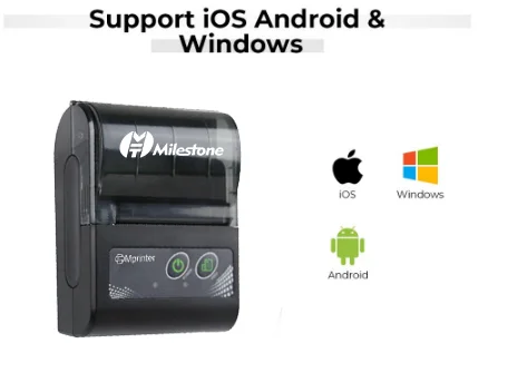 Milestone Thermal Printer receipt Bluetooth wireless ticket Mini Printer Pocket portable USB Windows Android IOS 58mm 4