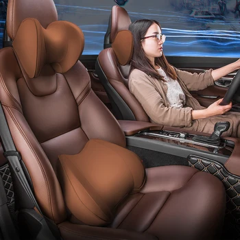 

Car Neck Pillows Memory Cotton Leather Breathable Auto Car Neck Rest Headrest Cushion Pillow Car Interior Accessories