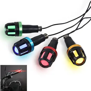 

1Pcs Motorcycle Handlebar End LED Turn Signal Light White Yellow Flasher Moto Handle Bar Grip Plug Side Marker Lamp