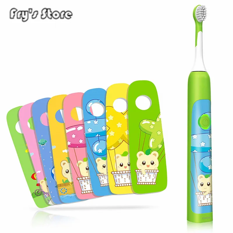 

Children Electric Toothbrush Cartoon Pattern Double-sided Tooth Brush Electric Teeth Brush for Kids 4-12 Replacement Head