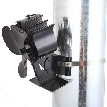 

Wall Mounted 4 Blades Heat Powered Stove Fan Home Fireplace Fan Efficient Heat Distribution Efficient Quiet Wood Burner Ecofan