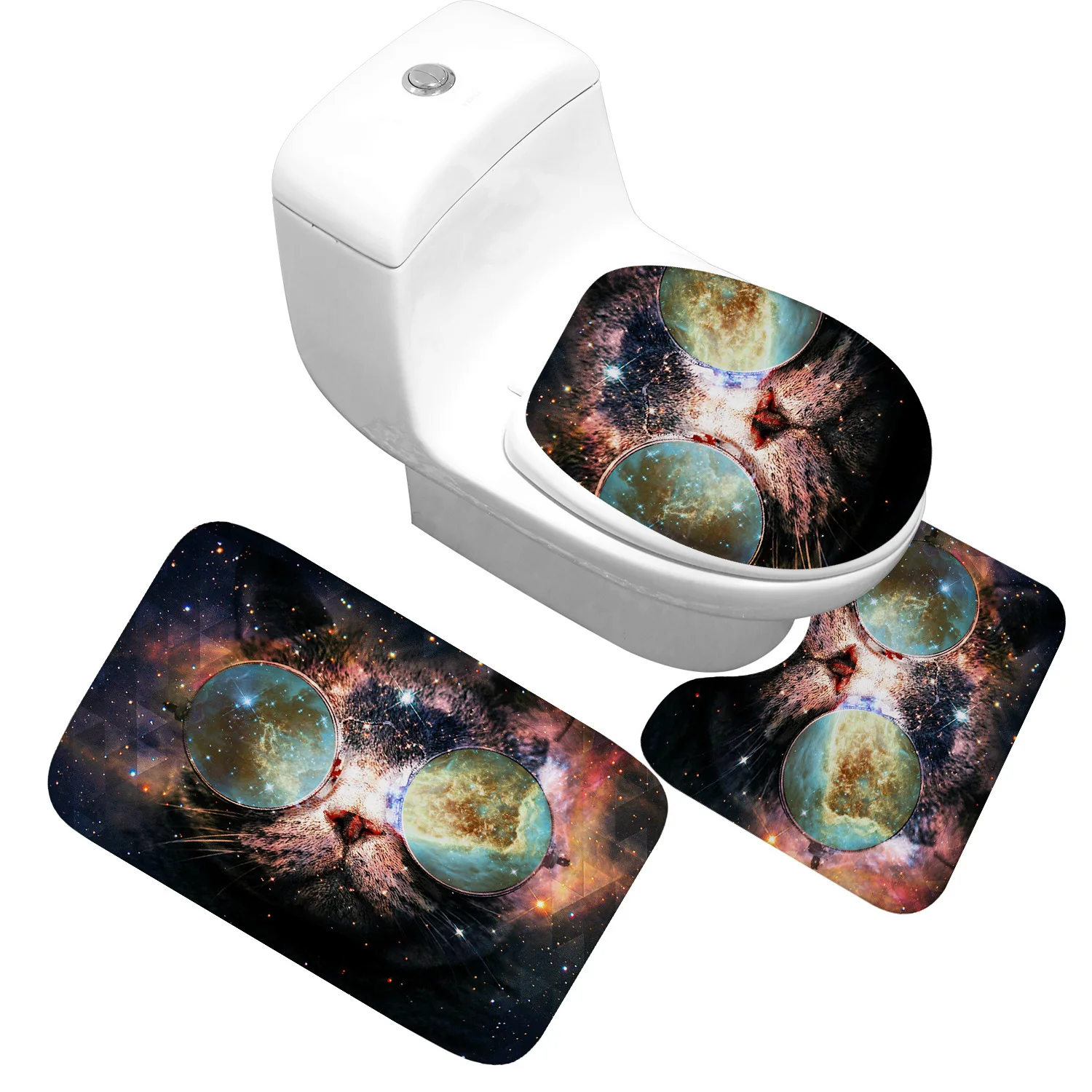 XKM01 Zeegle Microfiber Cat Printed Bathroom Bath Mat Toilet Carpet Shower Room Non Slip Flannel Floor Mats Bathroom Pedestal Rug - Цвет: XKM01