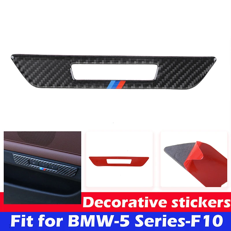 

Car Seat Adjustment Button Frame Trim Real Carbon Fiber Sticker Fit For BMW 5 Series F10 2011 - 2017 Performance Car Accessories