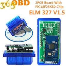 V1.5 dois placa do pwb elm 327 bluetooth relação diagnóstica elm327 obd2 leitor de código obdii mini elm327 v1.5 pwb duplo para android/pc