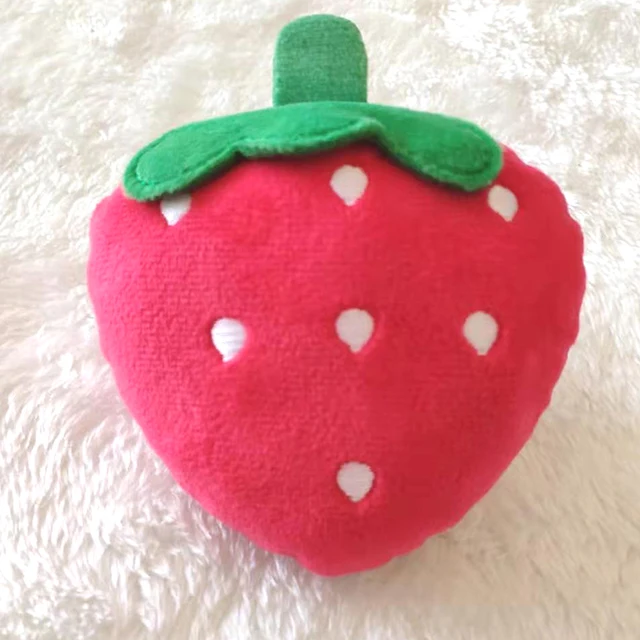 Vegetables 5 Chew Play Toys Pet Squeaky Puppy Chew Squeaker Quack Sound Doll Toy Creative Simulation Donut Pet Supplies Dog Toys PT006-darkpink