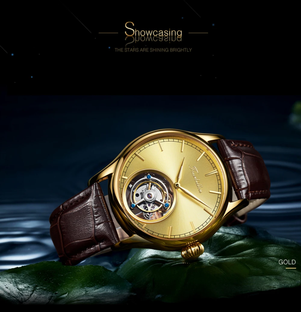 Часы Guanqin Tourbillon, мужские механические часы со скелетом,, оригинальные Брендовые Часы, роскошные часы с сапфиром, мужские часы