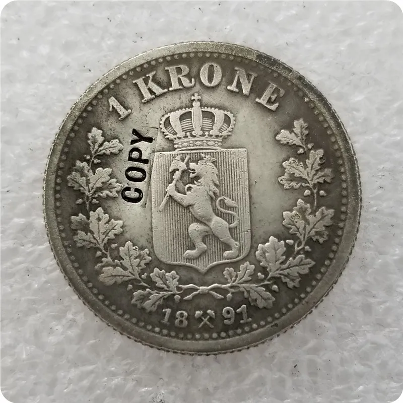 1891 1875-1904 NORWAY 1 KRONE COINS COPY - Цвет: 1891