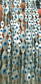 

Wholesale 10pcs Mother Of Pearl Shell Evil Eye Beads, Hamsa Hand -Heart clover round cross Beads, DIY Jewelry Supplies