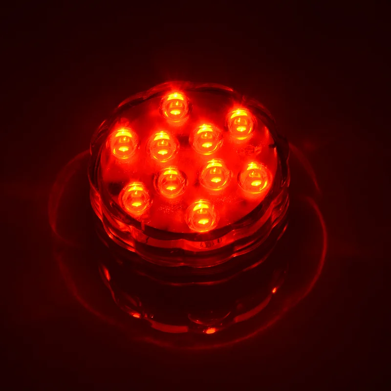 RGB погружной светильник на батарейках подводный ночник 10 светодиодов пульт