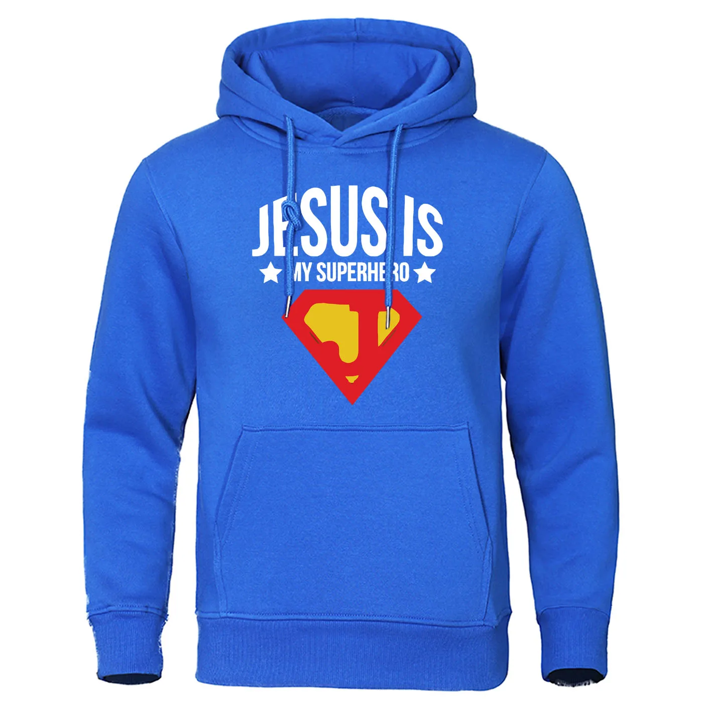 Jesus is my superhero, Забавный принт, мужская толстовка с капюшоном, Осень-зима, Флисовая теплая мужская толстовка с капюшоном, Harajuku, Мужская Уличная одежда