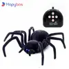 Electronic pet Remote Control Simulation tarantula Eyes Shine smart black Spider 4Ch Halloween RC Tricky Prank Scary Toy gift 1