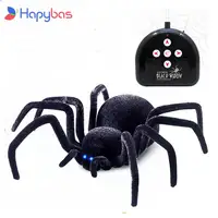 Electronic pet Remote Control Simulation tarantula Eyes Shine smart black Spider 4Ch Halloween RC Tricky Prank Scary Toy gift 1