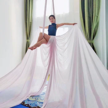 PRIOR FITNESS 9 Yards 8.2 meters Yoga Aerial Silks set Low Stretch Aerial Silk for inversion fly Including yoga accessories 5