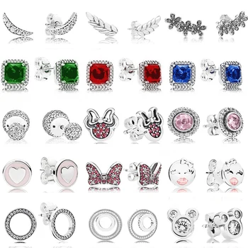 

PDB ED 02 RLLEN Original Luxury 100% 925 Sterling Silver Earrings Charm Women's Clothing Mark LOGO Jewelry European Earrings.