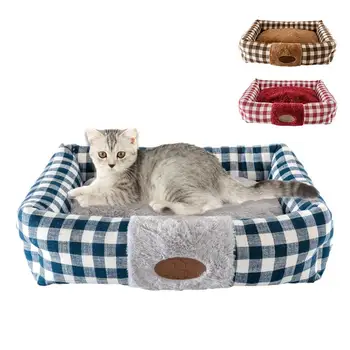 

Pet Sofa Beds Dogs Soft Warm House Cat Bed Premium Bedding For Puppy Litter Cat Sleeping Cushion Soft Fleece Warm Cat Bed House