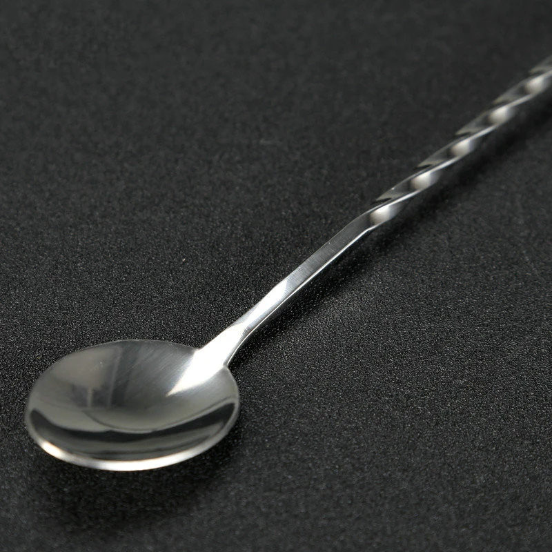 Cocktail spoon 29cm Stainless steel Spiral pattern Bar teadrop Stir tool Bartender tools