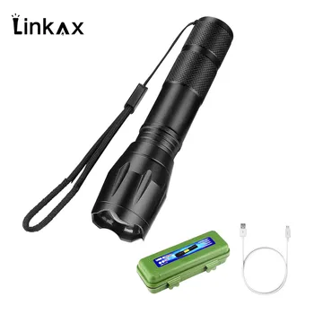 

Mini Portable Zoomable USB Rechargeable LED Flashlight Work Light Lanterna Built in Battery with Gift Box USB Cable dropship