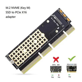 

M.2 NVMe SSD NGFF TO PCIE 3.0 X16 Adapter with LED M Key Interface Card Suppor PCI Express 3.0 x4 2230-2280 Size