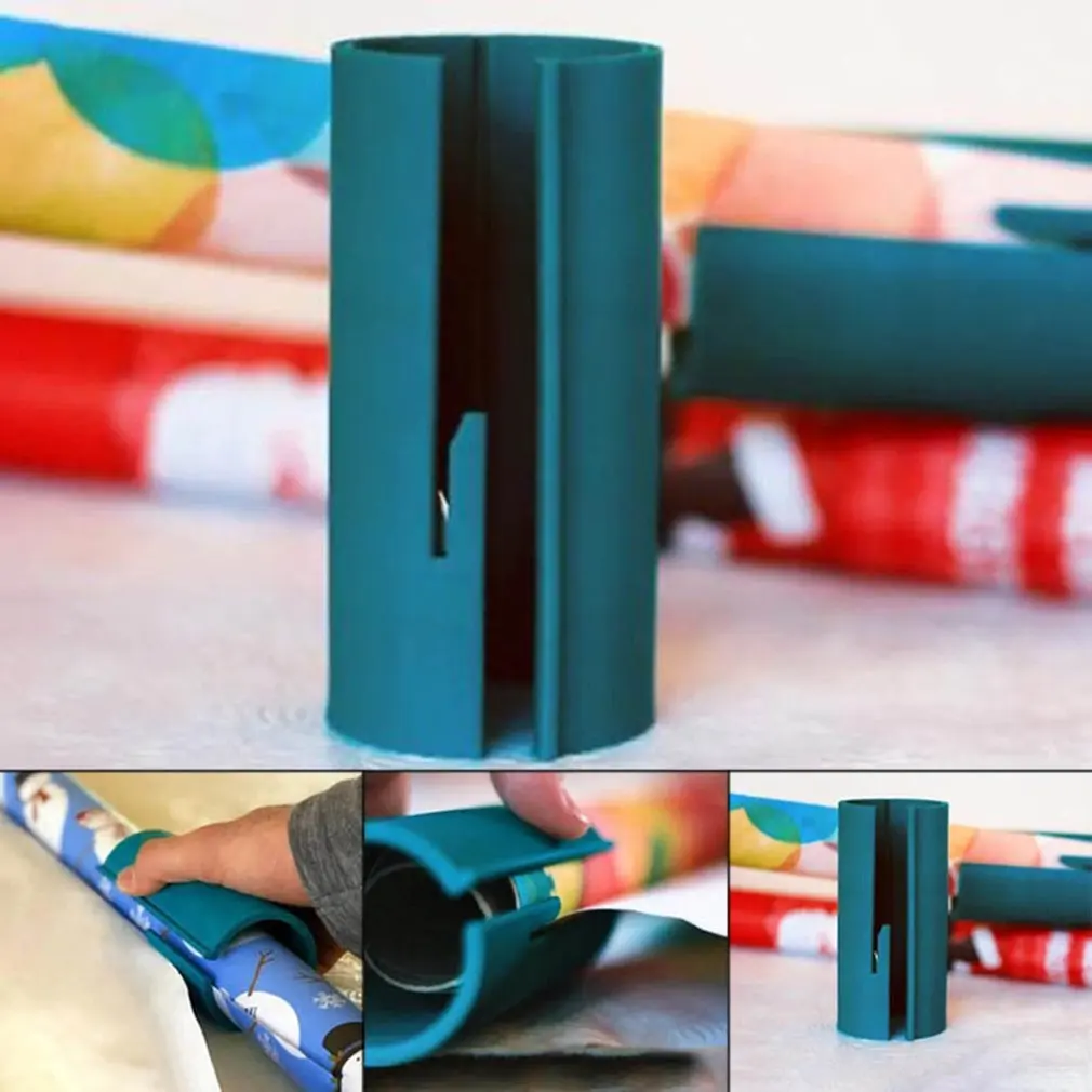 Cylindrical Christmas Gift Packaging Wrapping Paper Cutter Holiday Cutting Knife