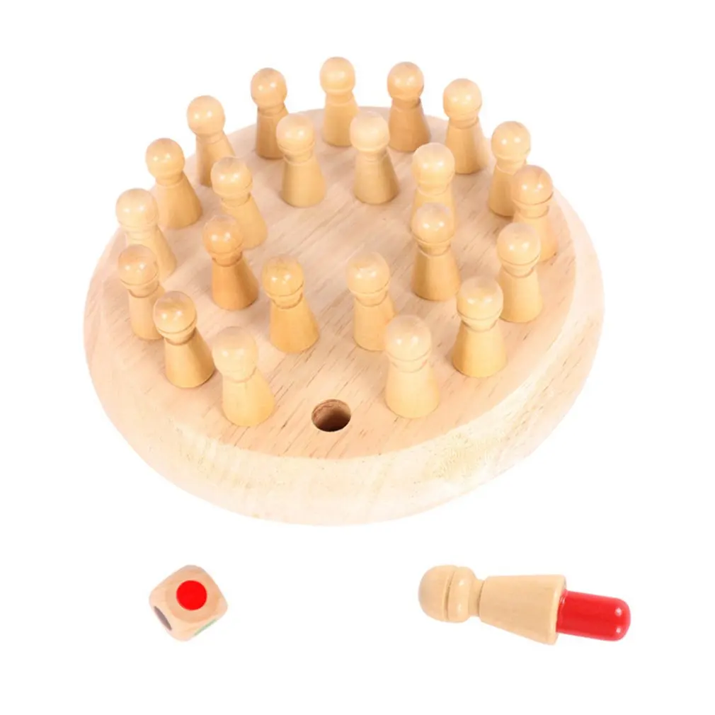 2018 NEW Kids Memory Match Stick Chess Wooden Chess Checkers Board Game Family Party Game Puzzle Baby Educational Toys