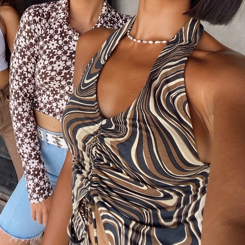 Brown Cami Tie Up-cloth