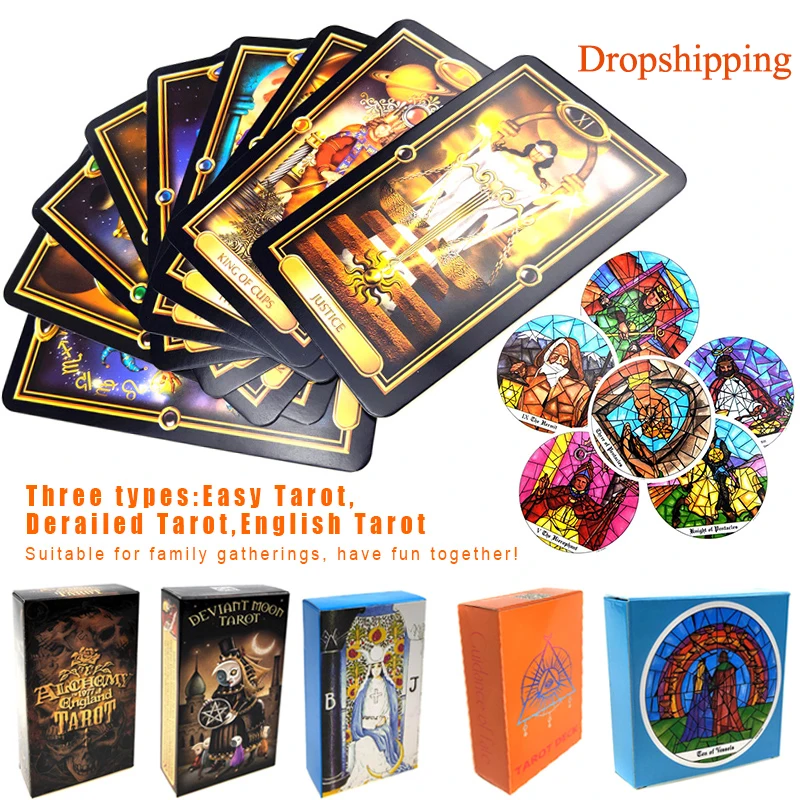 

78 Cards Unknown Tarot Game English Version Entertainment Party Cards Board Game For Gift Party