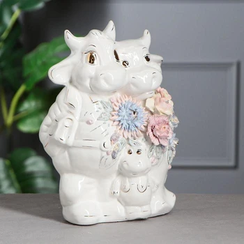 

Piggy bank "Cows family", white, modeling, 28 cm 5284405