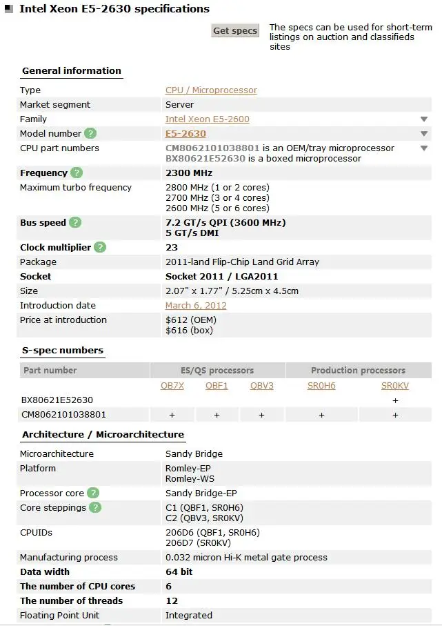 Процессор Intel Xeon E5 2630 2,3 ГГц 15 м кэш LGA 2011 95 Вт SR0KV E5-2630 серверный ЦП протестированный рабочий
