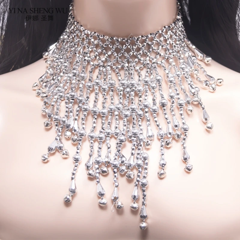 Cheap Dance Jewelry Oriental Costume Accessory Sequins Beaded Adjustable Belly Necklace Gold/Silver | Тематическая одежда и