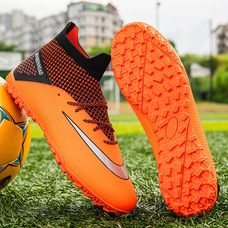 Professional Orange Football Shoes | Professional Man Soccer Shoes - Orange  - Aliexpress