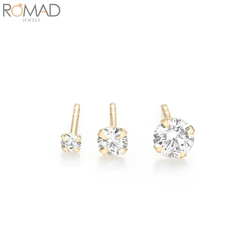 

3pcs/set 925 Sterling Silver Stud Earrings For Women Ins Zircon Earring Luxury Earings S925 Jewelry Aretes Pendientes 2 3 4 mm