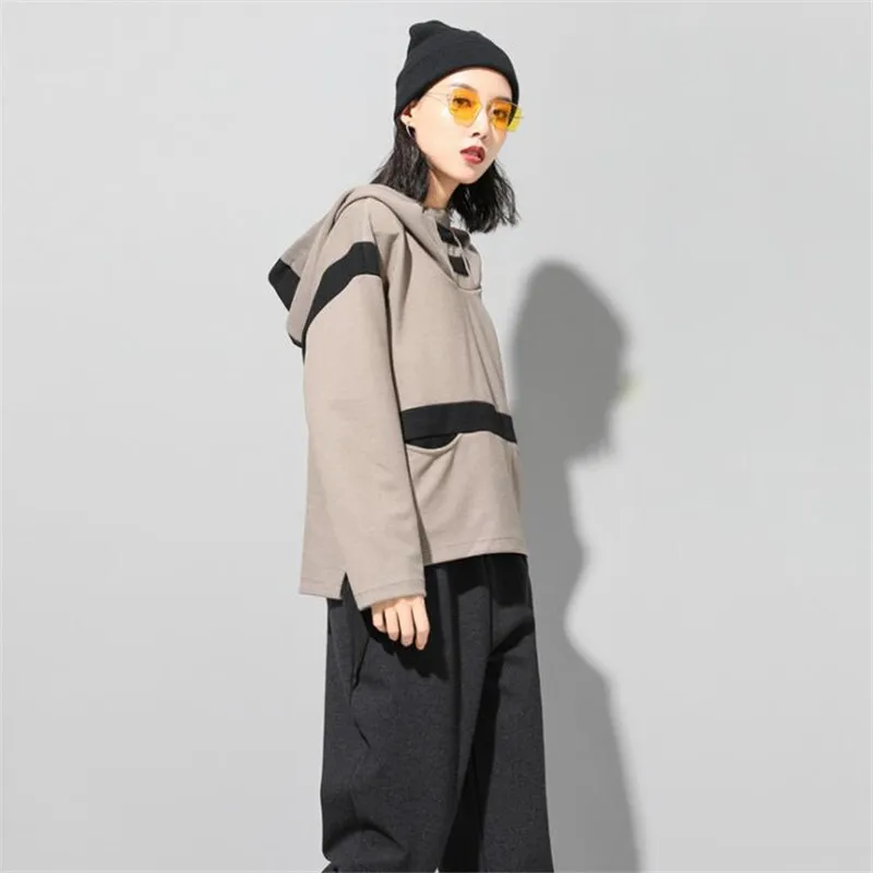 Осень зима теплая плотная ткань толстовки и свитшоты sudadera mujer полосатый геометрический дизайн толстовки женские блузки Топы