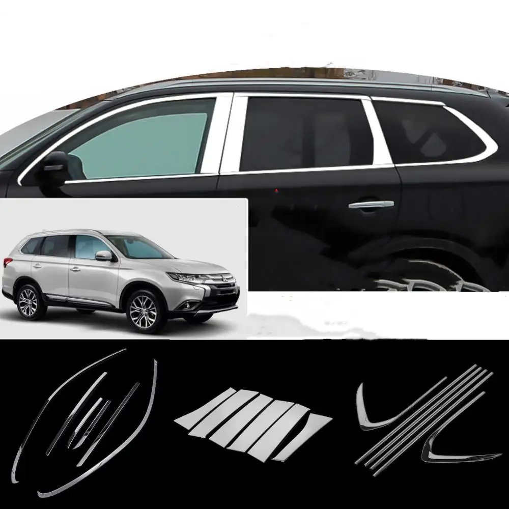 

Car Window Pillar Trim Cover Stainless Steel Chrome Decoration for Mitsubishi Outlander 2014 2015 2016 2017 Car Styling