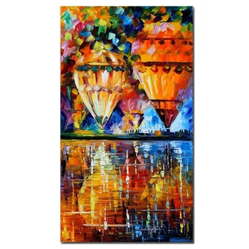 

BA Oil Painting 100% Hand-painted Modern Design Knife Canvas Painting Fire Balloon Oil Paintings On Canvas no Framed Pictures