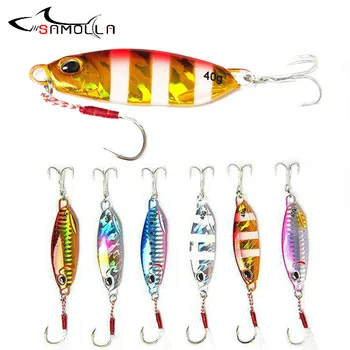 BEST CHOICE ❤️ Big Jig Fishing Lure Weights 15-60g Fishing Jigs Saltwater Lures Metal Bass Jig Isca Artificial Fake Fish Glitter Holographic - discount item 40% OFF Sports & Entertainment