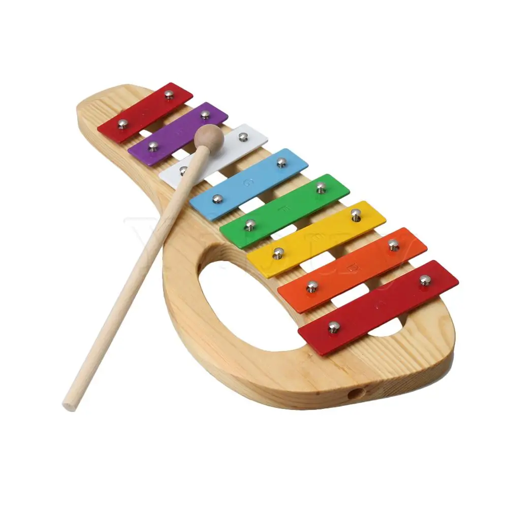 Yibuy цветной деревянный Glockenspiel ксилофон алюминиевый Портативный 8 тонов