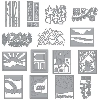 

Rectangle Frames Scenes Rainbow Words Phrases Metal Cutting Dies Pond Stencil DIY Card Crafts Scrapbooking Template New dies